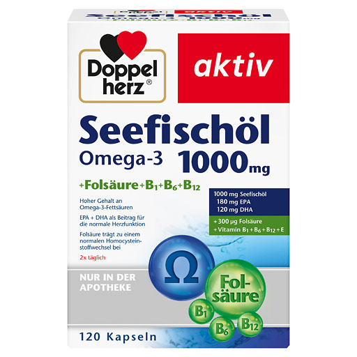DOPPELHERZ Seefisch&ouml;l Omega-3 1.000 mg+Fols.Kaps.