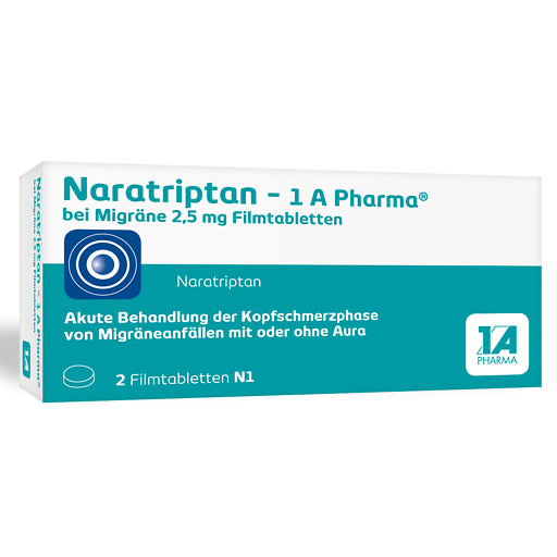 NARATRIPTAN-1A Pharma bei Migr&auml;ne 2,5 mg Filmtabl.