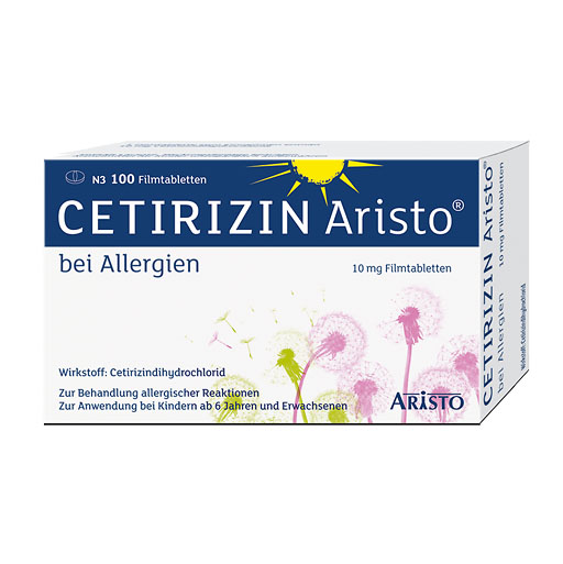 CETIRIZIN Aristo bei Allergien 10 mg Filmtabletten