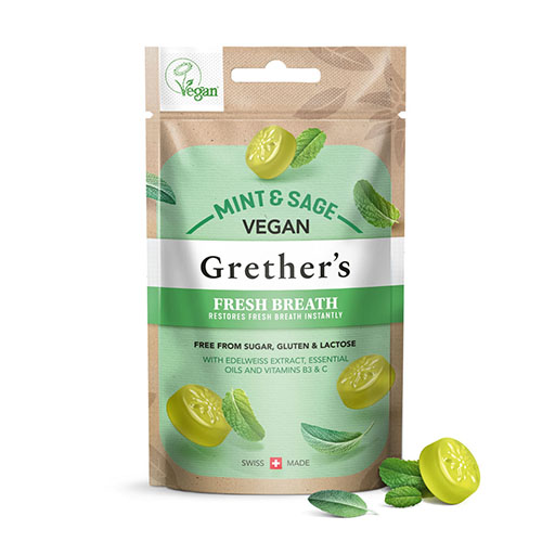 GRETHERS vegan Fresh Breath mint & sage Pastillen